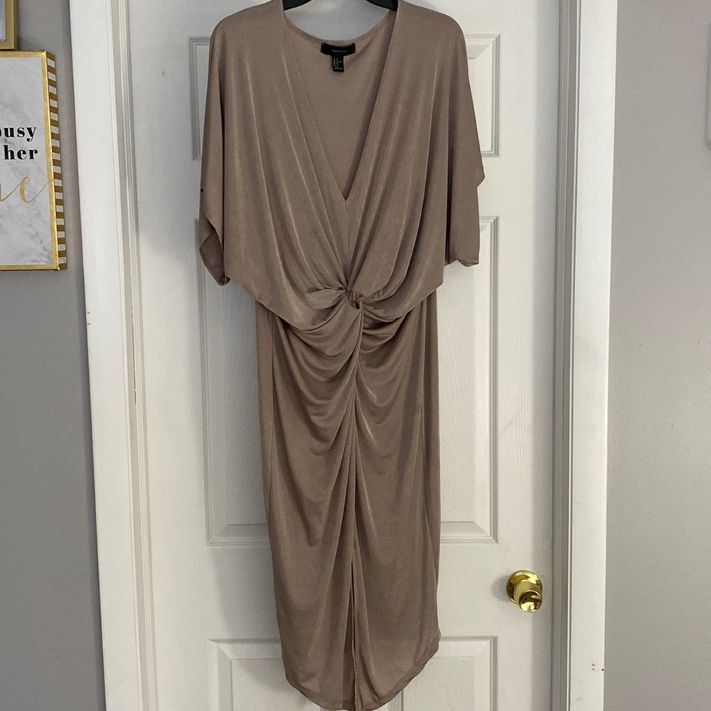 Rouched champagne dress